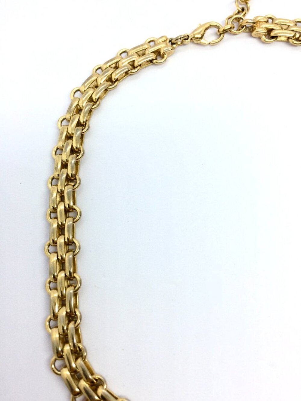 VINTAGE DIOR CHAIN Necklace Gold Tone Chunky Link CD Logo Signed 16 Inch - Picture 13 of 16